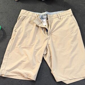 Adidas Men's Beige Flat Front Shorts